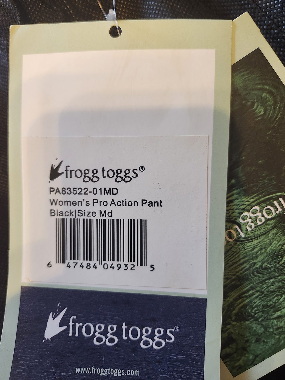 Womens FROGG TOGGS Black Waterproof Rain Pants Size MEDIUM - Picture 3 of 3